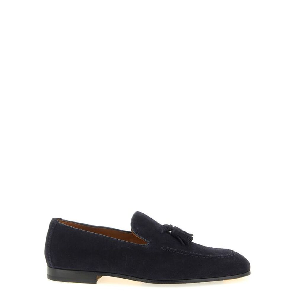 Doucal's Blue Calfskin Slip-On Men's Loafers